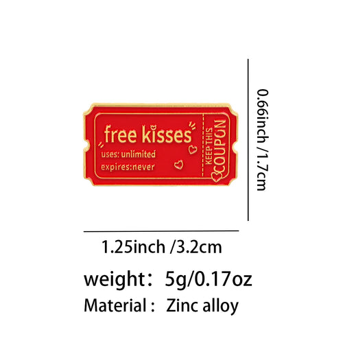 Alfiler de cupón de besos gratis