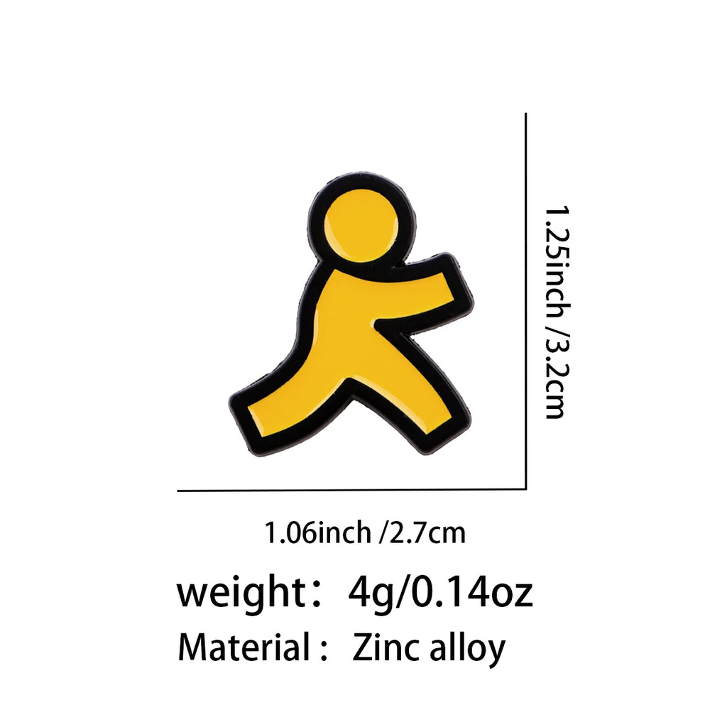 AOL Instant Messenger Running Man Pin