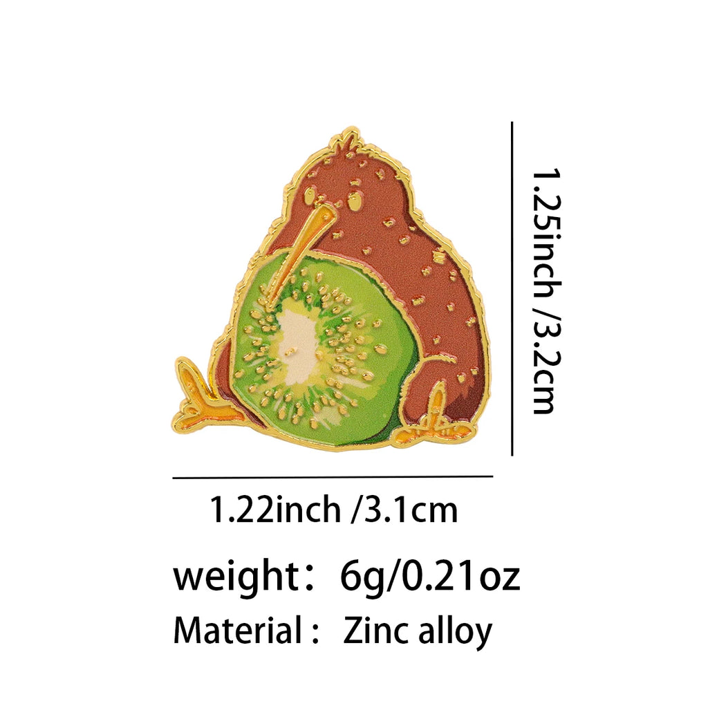 Kiwi Bird & Fruit Pin