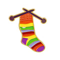 Knitted Rainbow Socks Pin