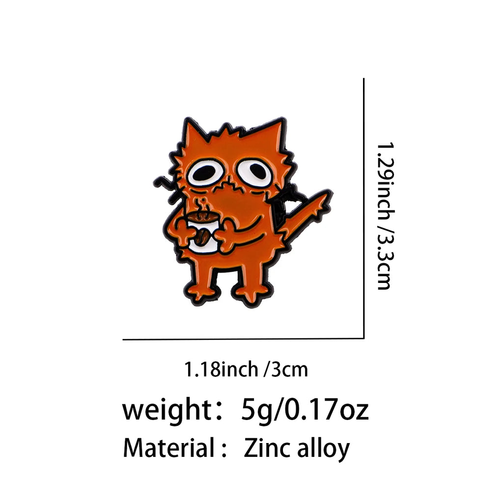 Stress Coffee Cat Pin