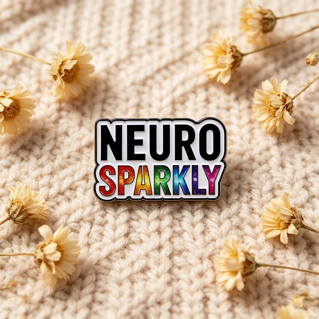 NEURO SPARKLY Enamel Pin Rainbow Brooch Pines Lapel Pins Badge on Backpack Clothing Accessories Fashion Jewelry Friends Gifts