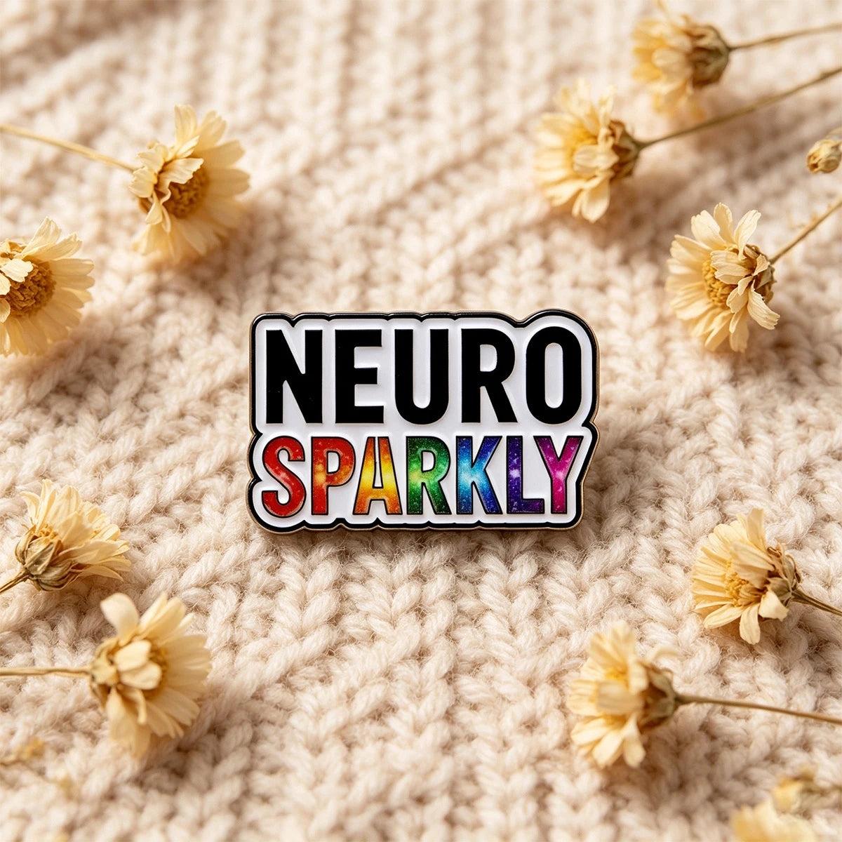 NEURO SPARKLY Enamel Pin Rainbow Brooch Pines Lapel Pins Badge on Backpack Clothing Accessories Fashion Jewelry Friends Gifts