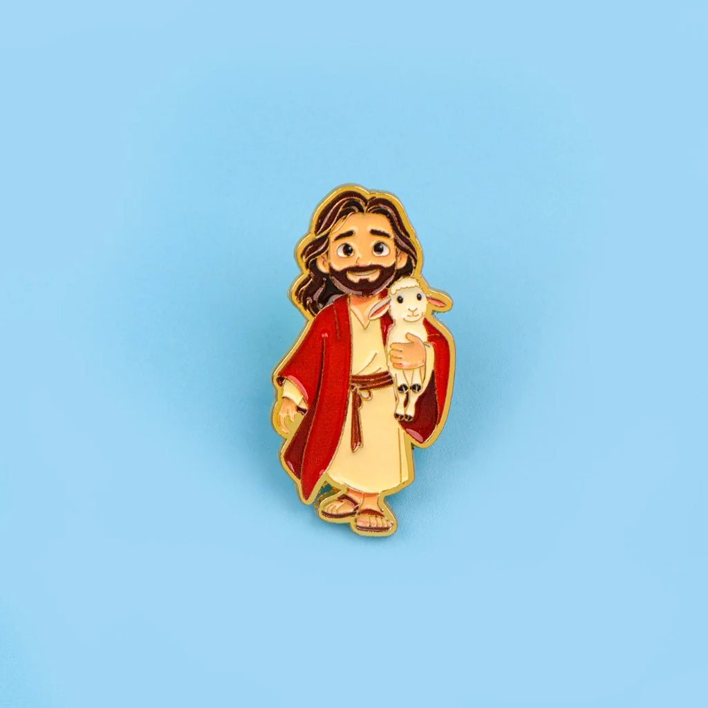 Jesus & Sheep Enamel Pin Cartoon Brooch Pines Lapel Pins Badge on Backpack Clothing Accessories Fashion Jewelry Friends Gifts