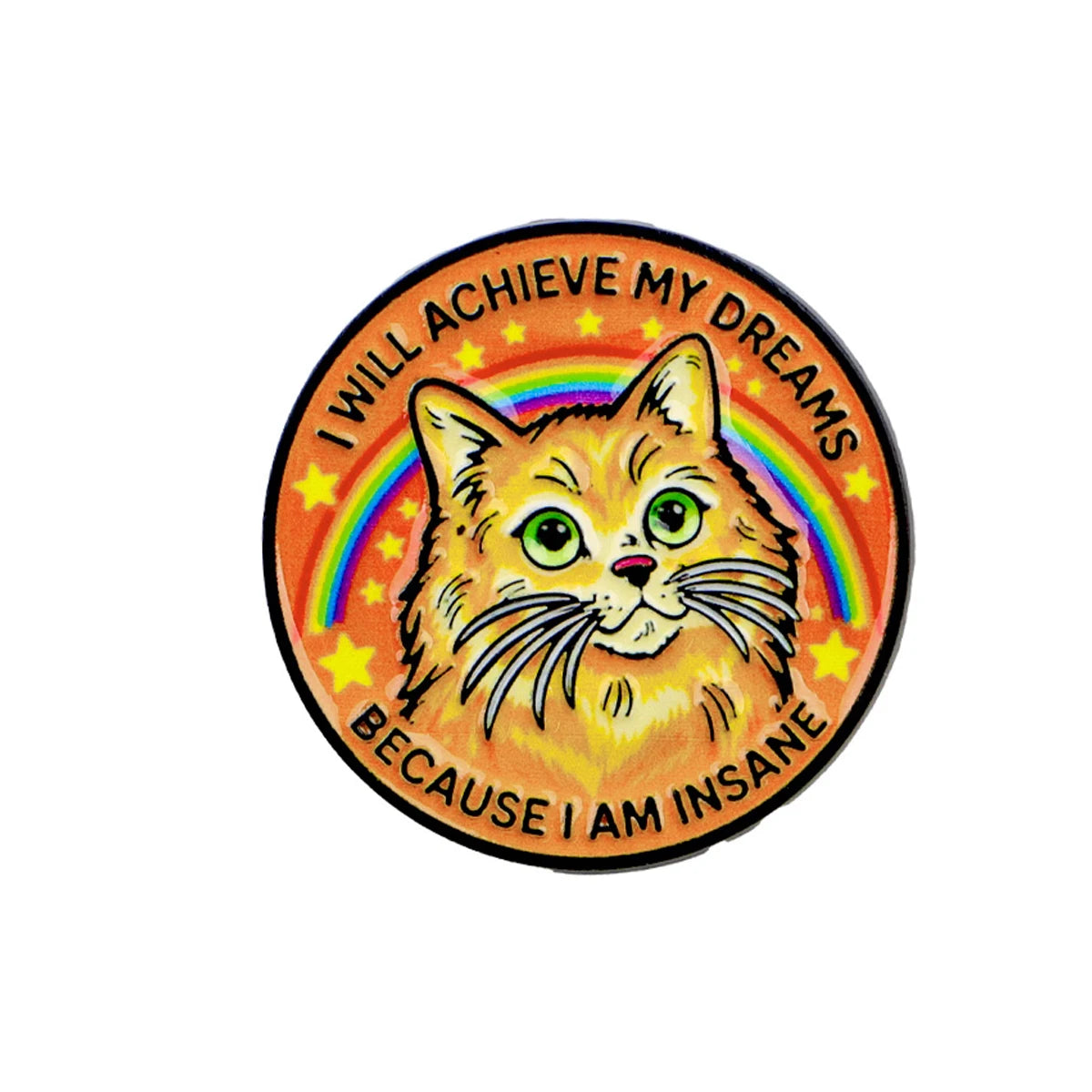 Ich werde meine Träume erreichen Regenbogenkatze Pin