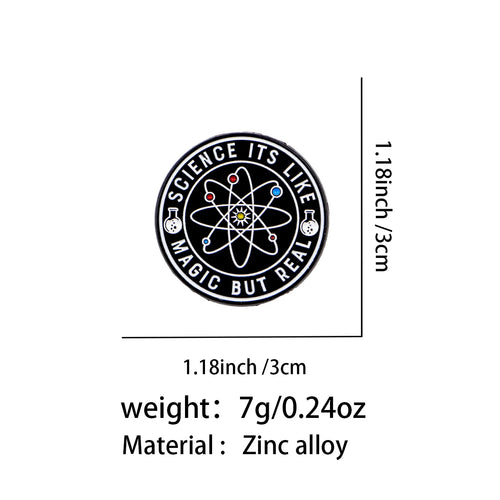 Science It's Like Magic but Real Atom Pin - size and dimensions