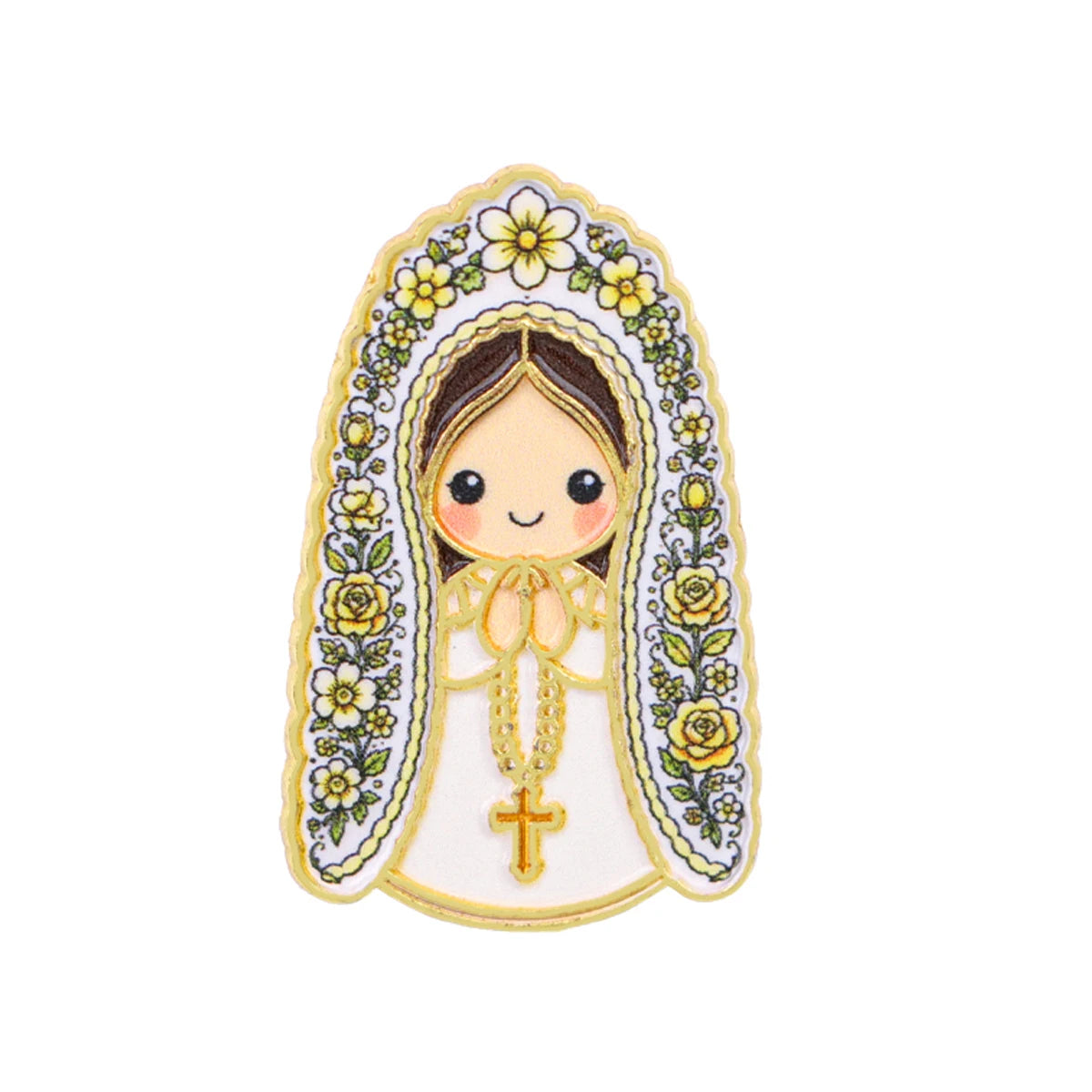 Floral Virgin Mary Pin Collection