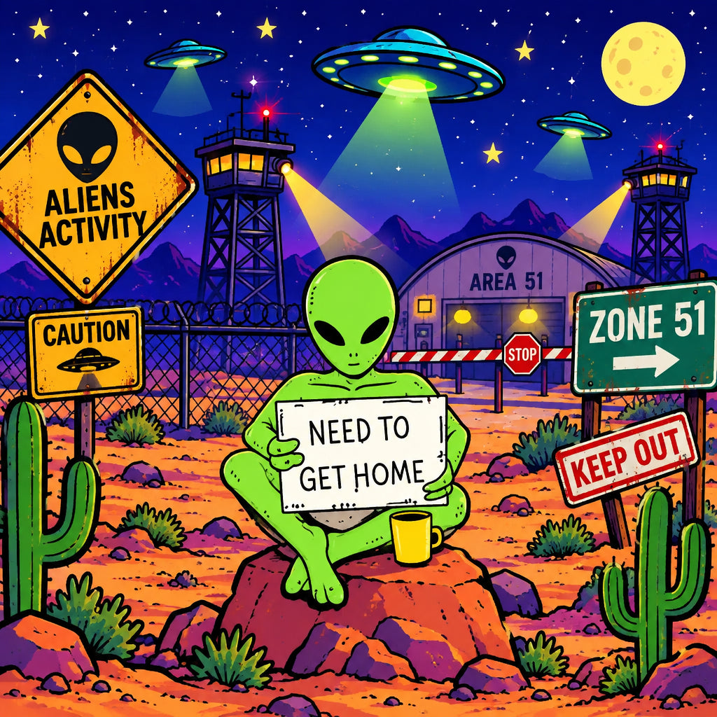 Begging Alien Pin