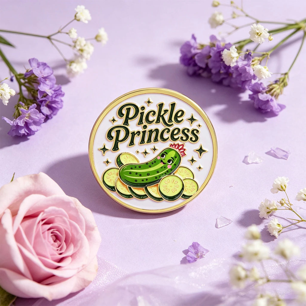 Pickle Princess Enamel Pin Cucumber Brooch Lapel Pins Badge on Backpack Clothing Accessories Fashion Jewelry Friends Gifts