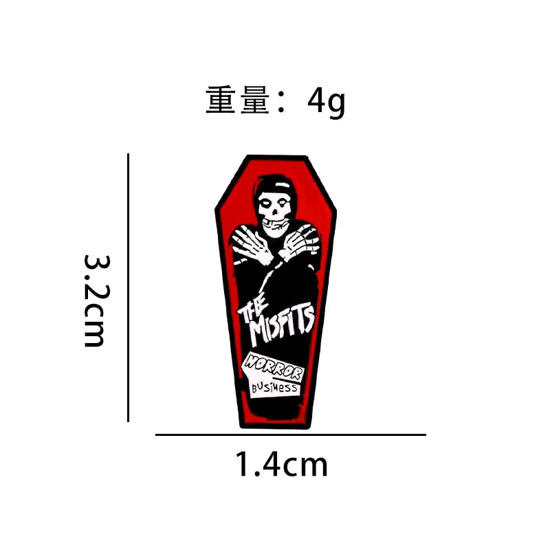 Rock Band Coffin Pin