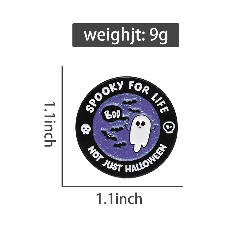 Spooky for Life Ghost Pin