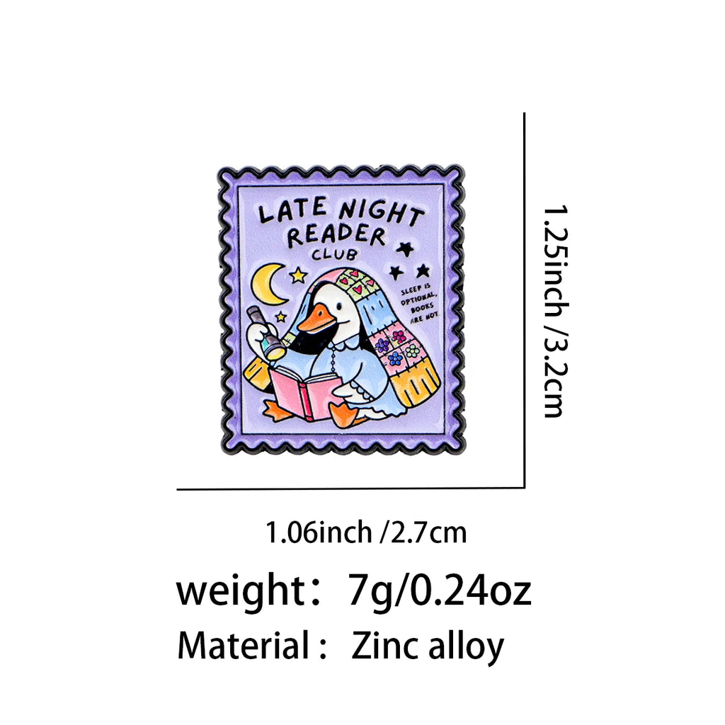 Late Night Reader Club Goose Pin