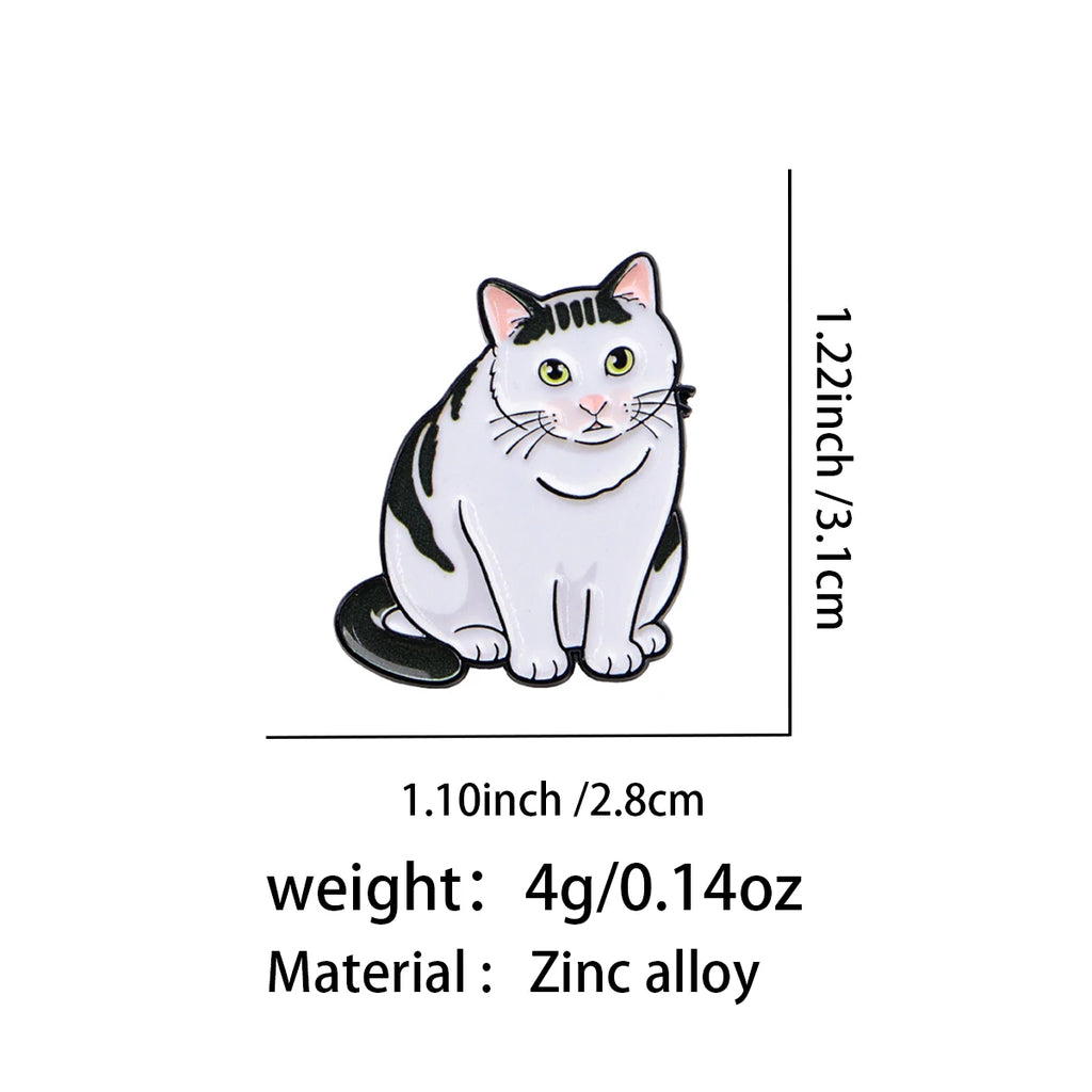 Schwarz-weiße Katze mit grünen Augen Anstecknadel