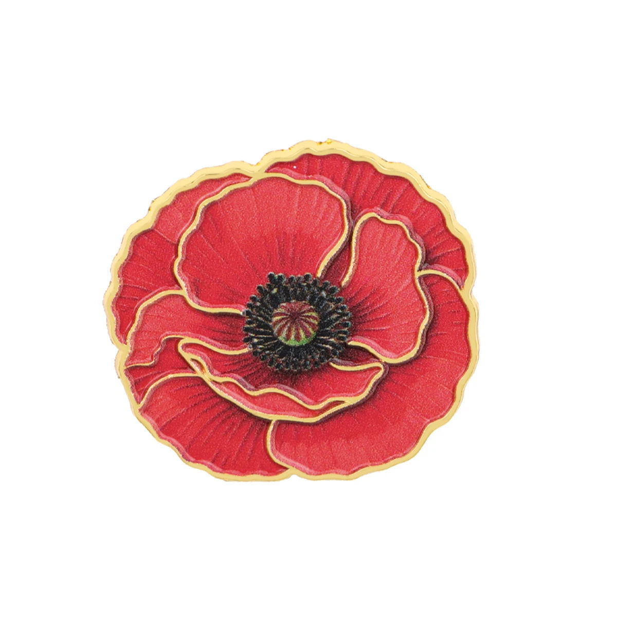 Red Flowers Enamel Pin Poppy Brooch Pines Lapel Pins Badge on Backpack Clothing Accessories Fashion Jewelry Friends Gifts