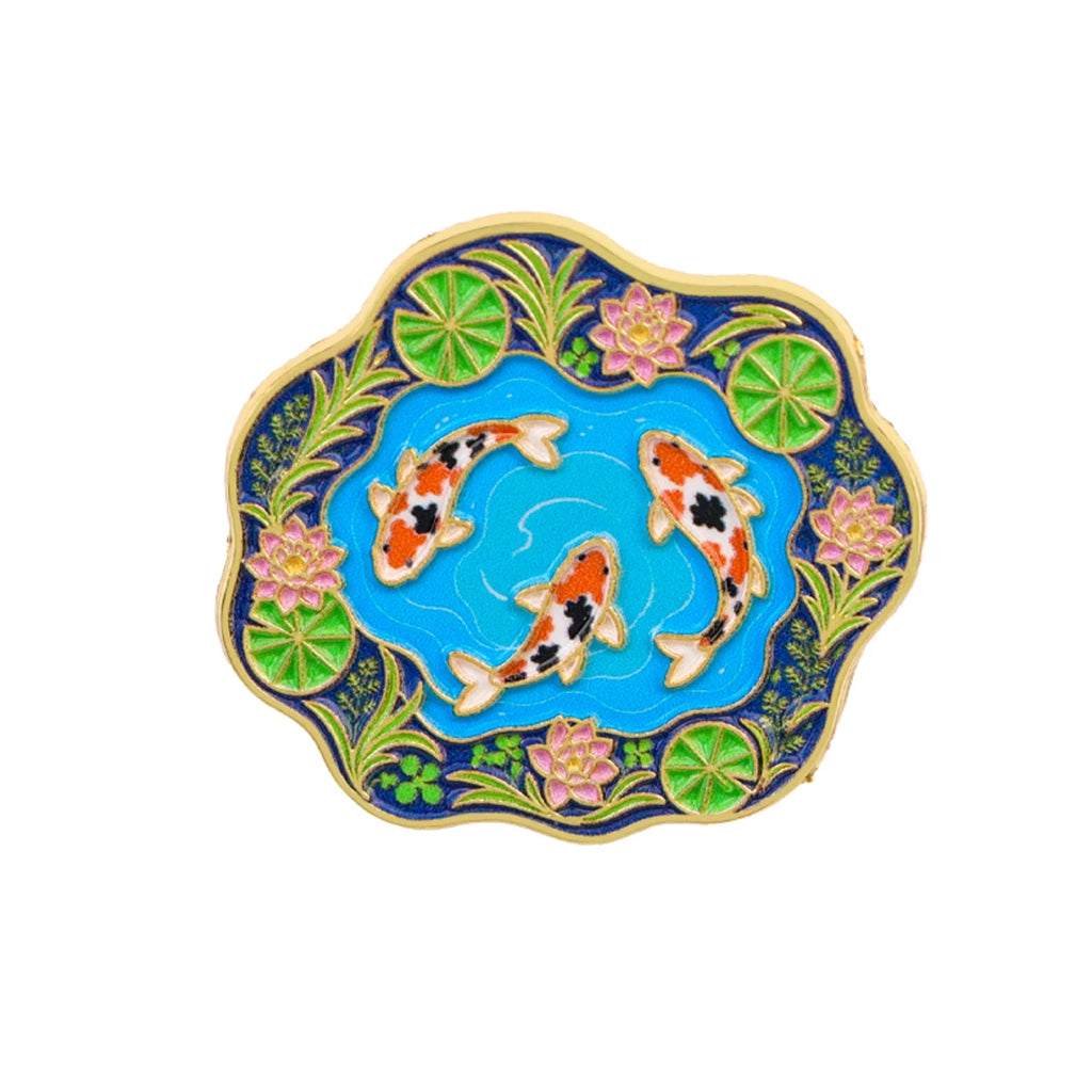 Koi Fish and Lotus Pond Pin