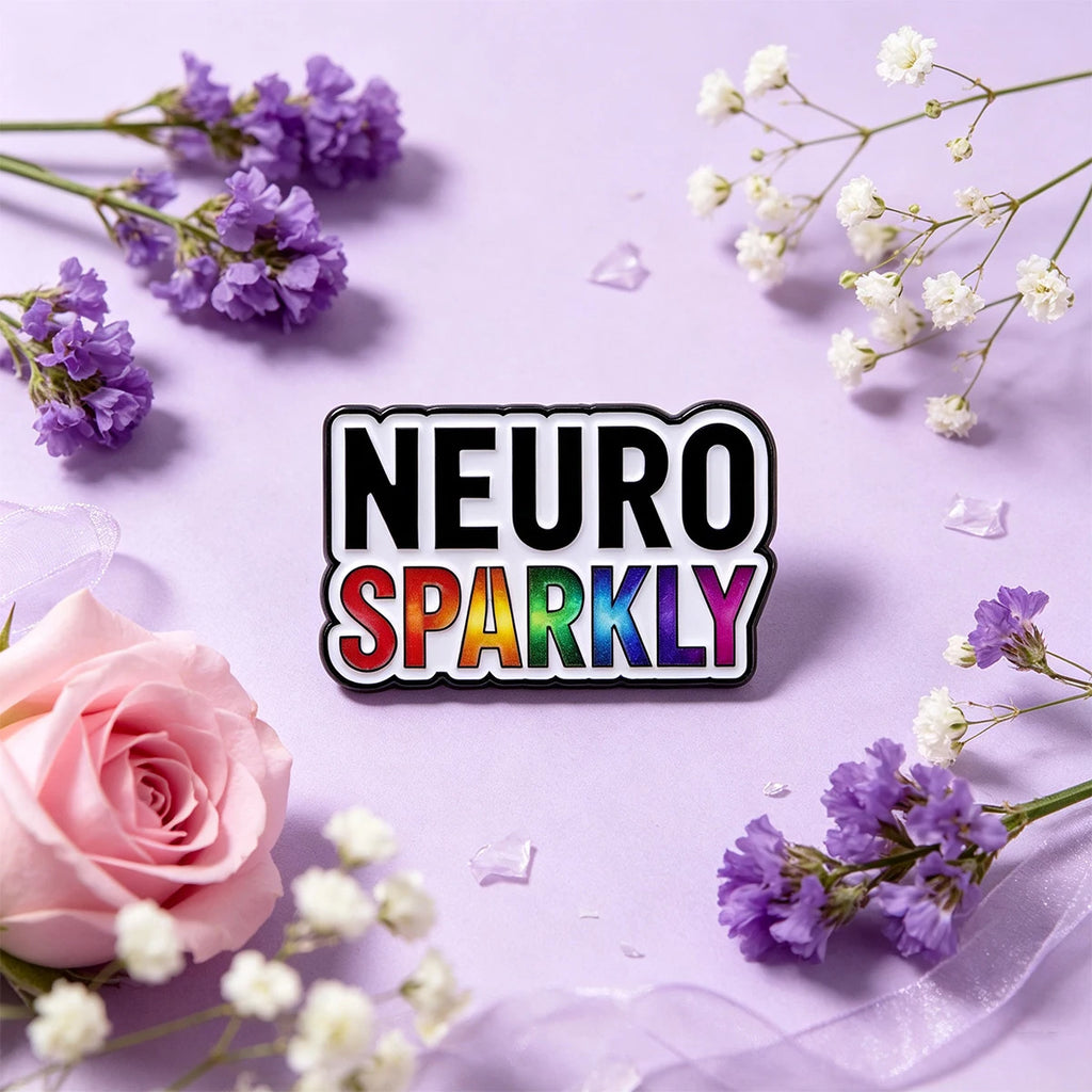 NEURO SPARKLY Enamel Pin Rainbow Brooch Pines Lapel Pins Badge on Backpack Clothing Accessories Fashion Jewelry Friends Gifts