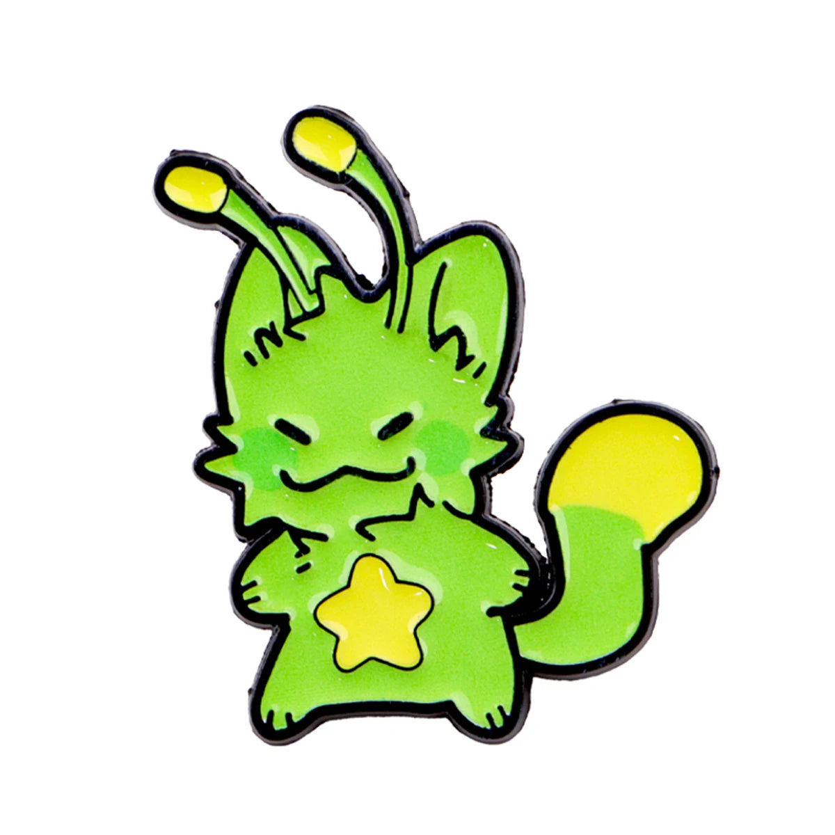 Green Alien Cat Star Pin