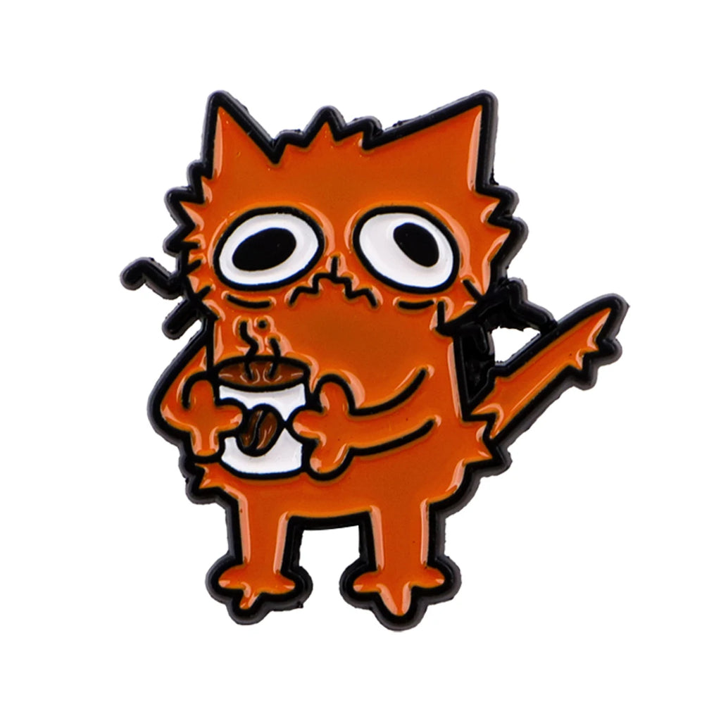 Stress Coffee Cat Pin