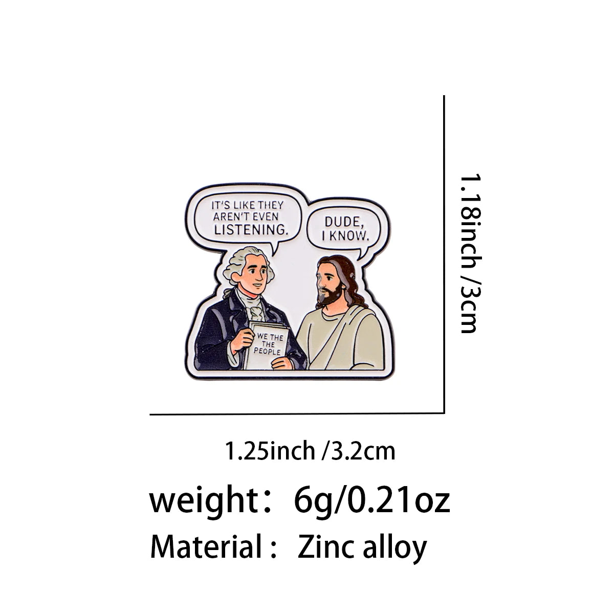 Jesus and George Washington Pin