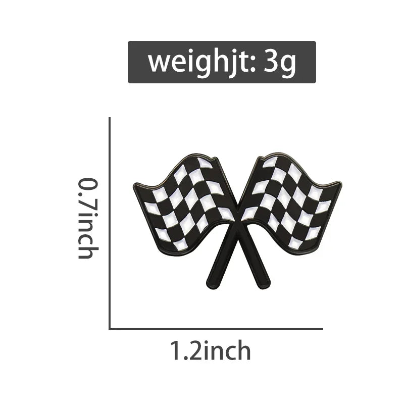 Racing Checkered Flag Pin