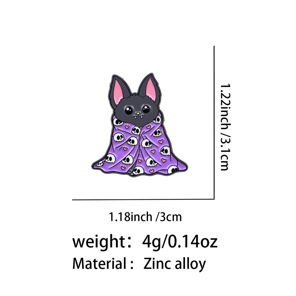 Bat in a Skull Blanket Pin