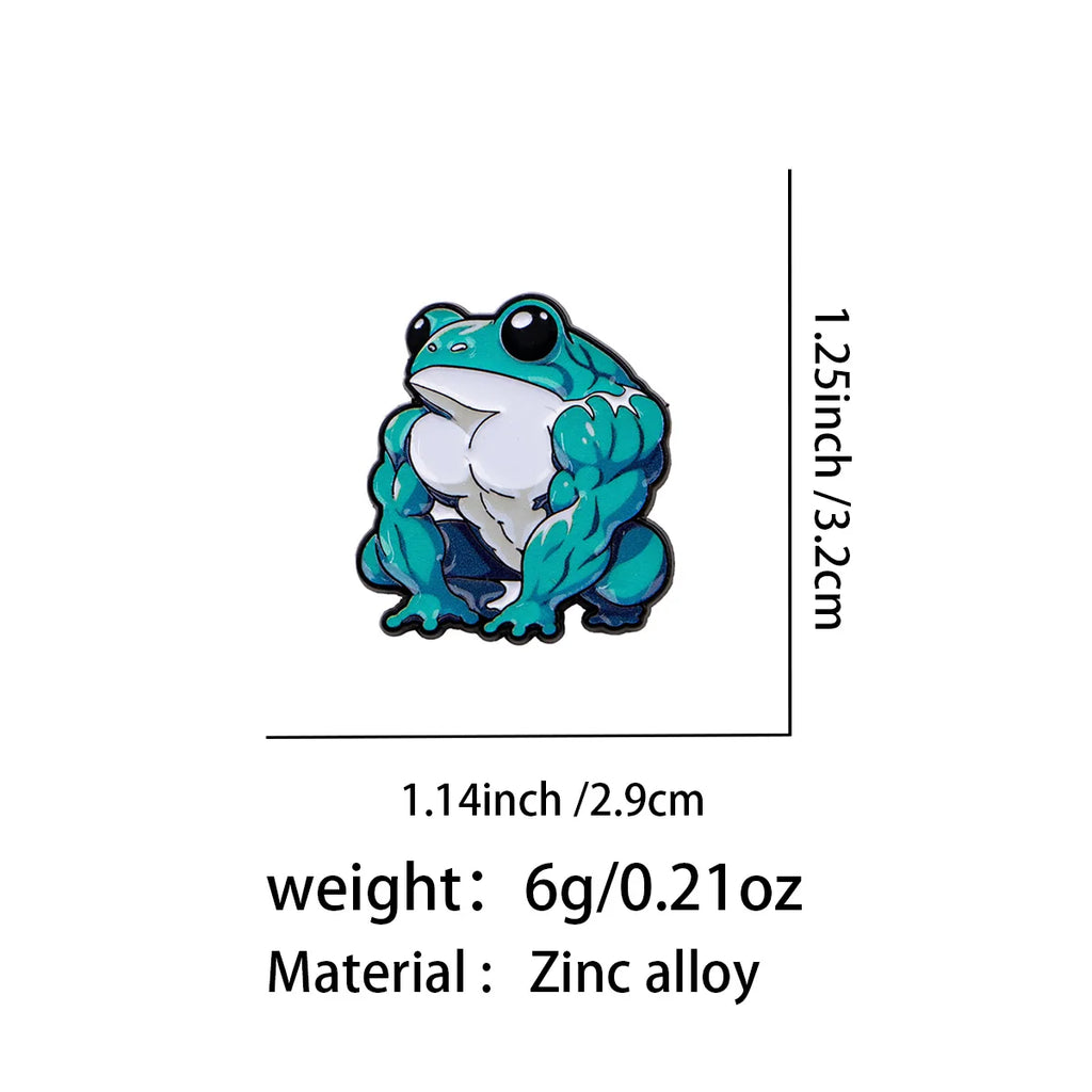 Muskulöser blauer Frosch-Pin