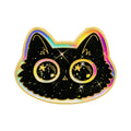 Black & Rainbow Galaxy Cat Pin