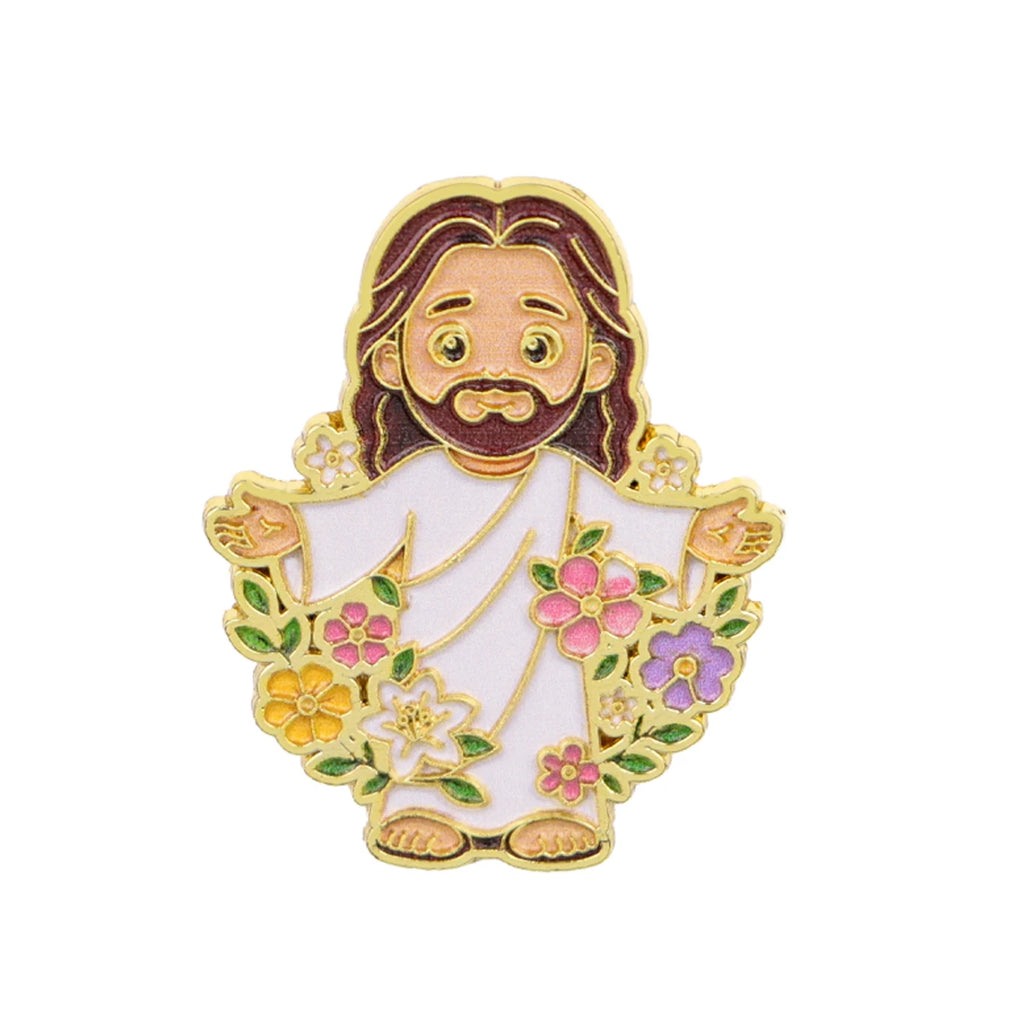 Jesus & Sheep Enamel Pin Cartoon Brooch Pines Lapel Pins Badge on Backpack Clothing Accessories Fashion Jewelry Friends Gifts