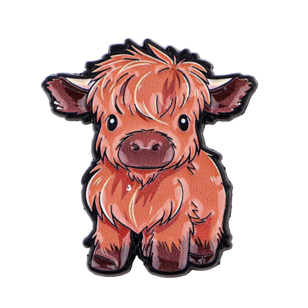 Fluffy Highland Calf Pin