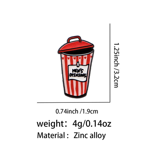 Men's Opinions Trash Can Pin - size and dimensions