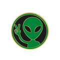 Peace Sign Green Alien Pin