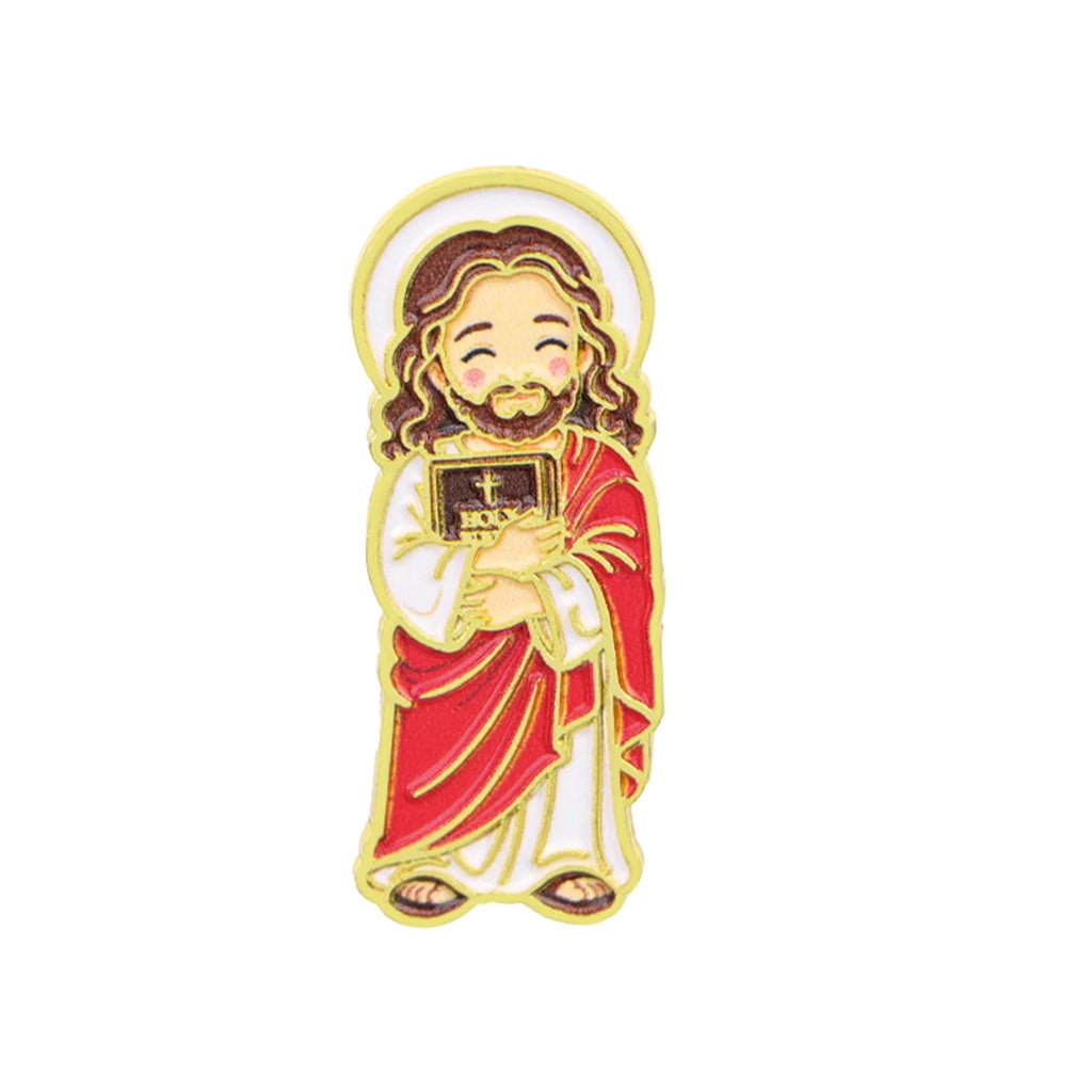 Jesus & Sheep Enamel Pin Cartoon Brooch Pines Lapel Pins Badge on Backpack Clothing Accessories Fashion Jewelry Friends Gifts