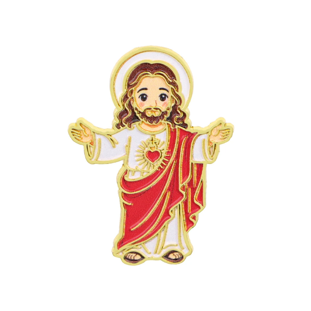 Jesus & Sheep Enamel Pin Cartoon Brooch Pines Lapel Pins Badge on Backpack Clothing Accessories Fashion Jewelry Friends Gifts