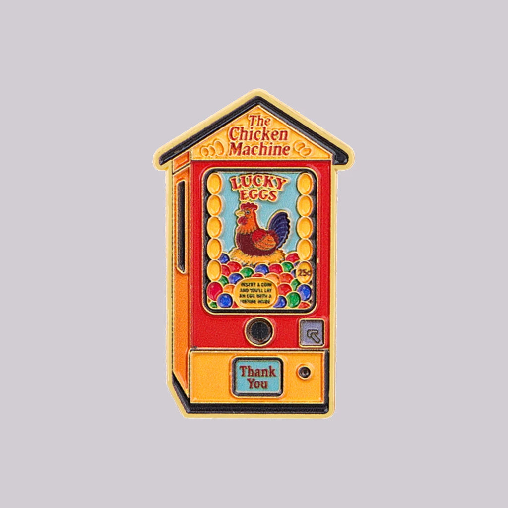 The Chicken Machine Enamel Pin LUCKY EGGS Brooch Lapel Pins Badge on Backpack Clothing Accessories Funny Jewelry Friends Gifts