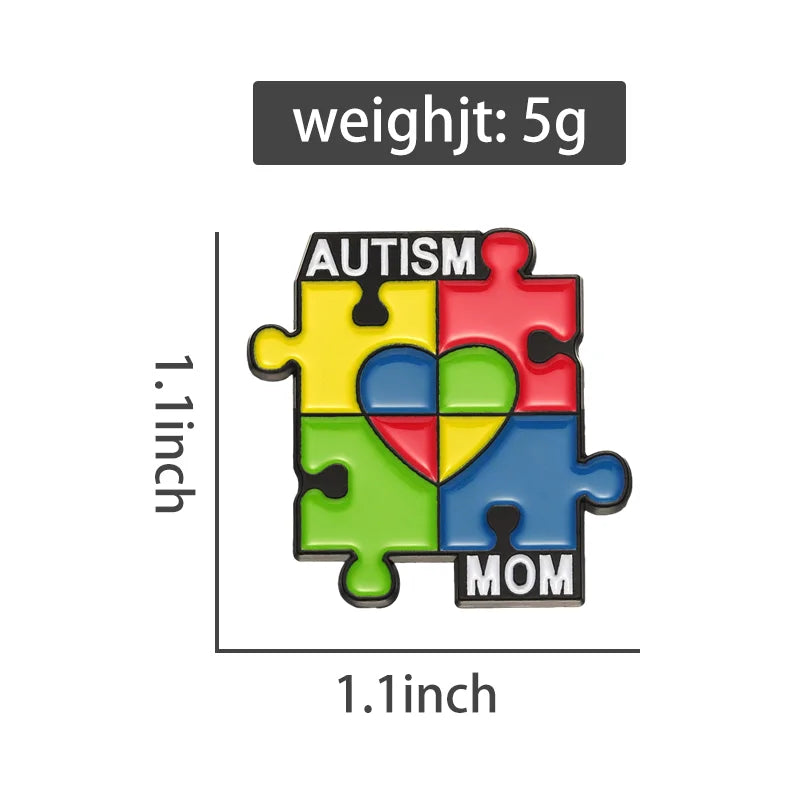 Autism Mom Puzzle Pin