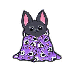 Bat in a Skull Blanket Pin