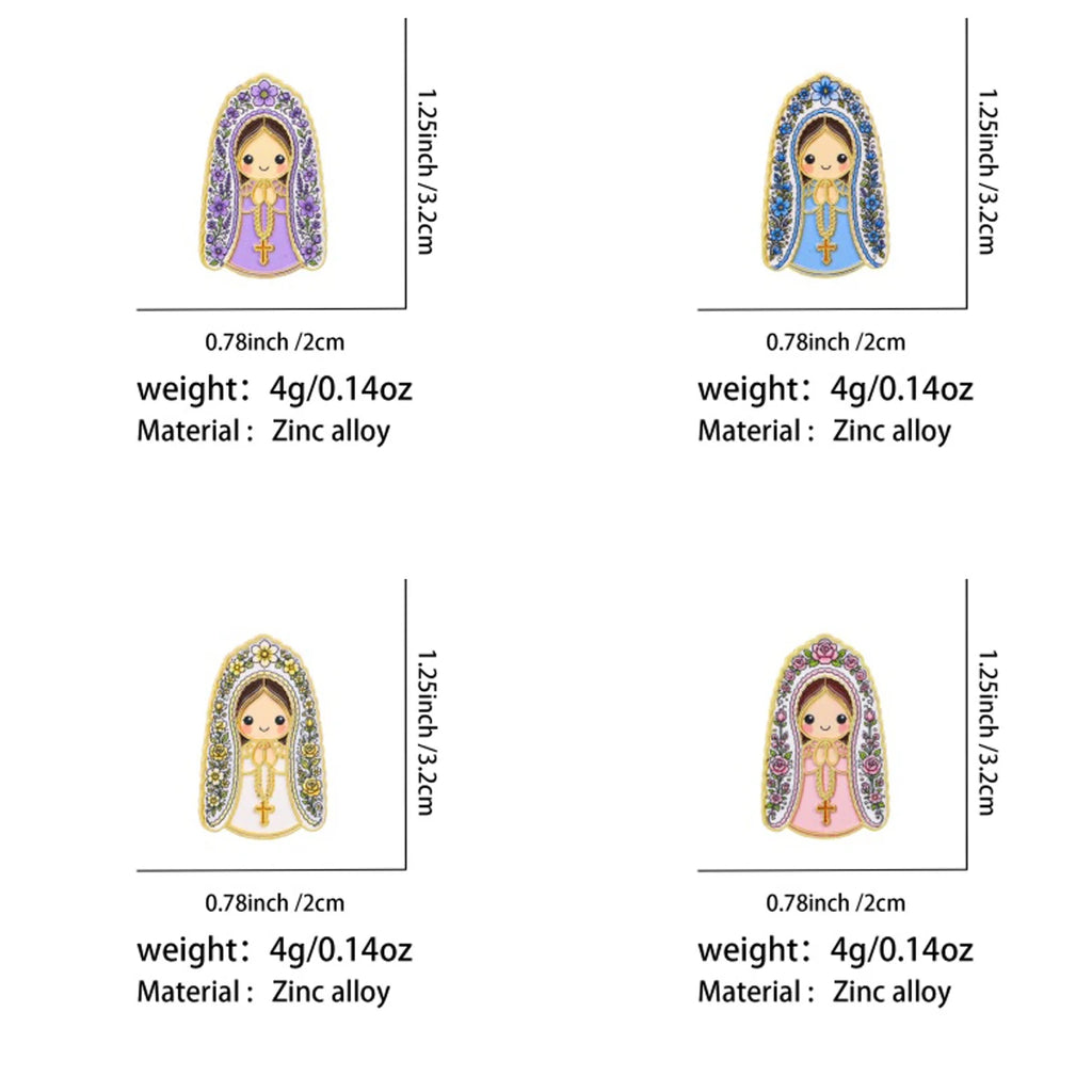 Floral Virgin Mary Pin Collection