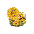 Smiling Sunflower and Bee Pin