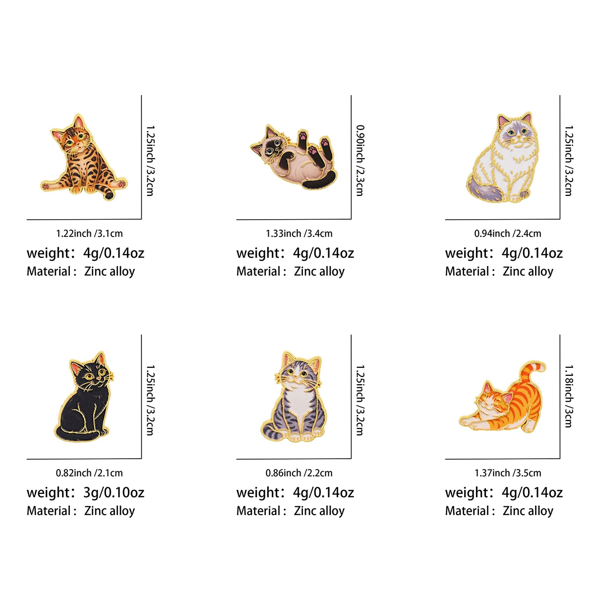 Playful Cat Collection Pins