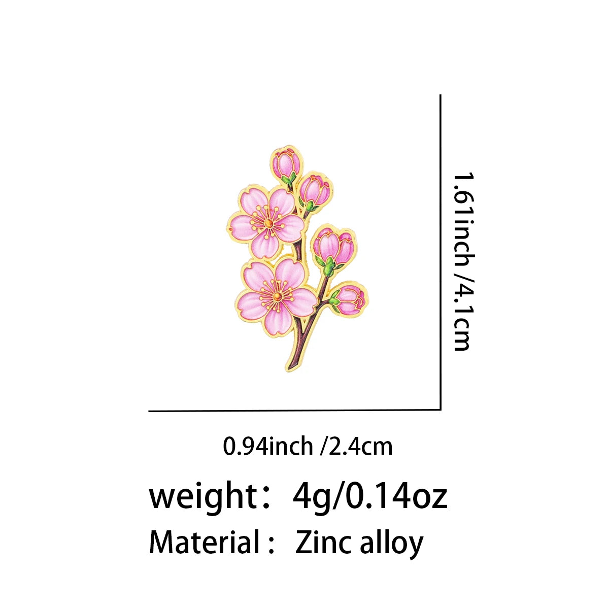 Pink Cherry Blossom Branch Pin