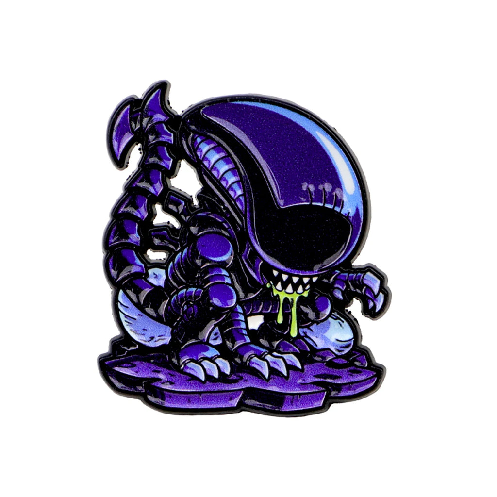 Purple Xenomorph-Inspired Alien Pin