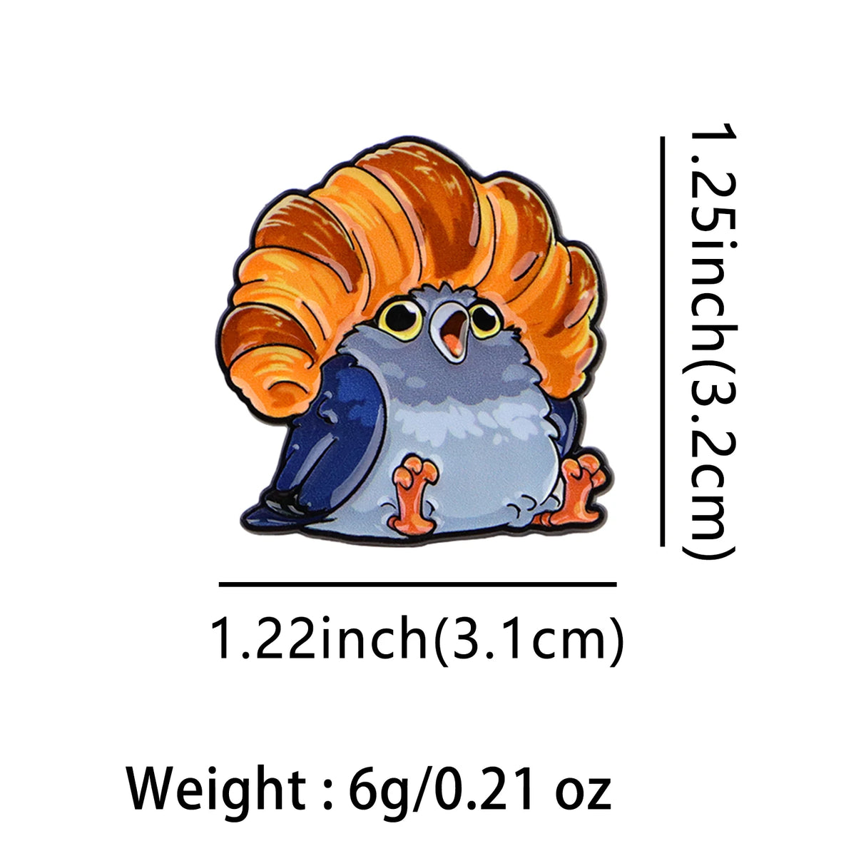 Croissant-Tauben-Anstecker