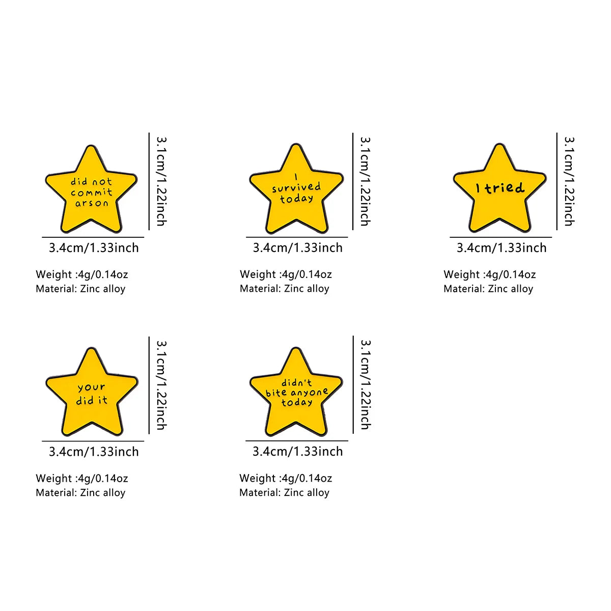 Humorous Quote Star Pin
