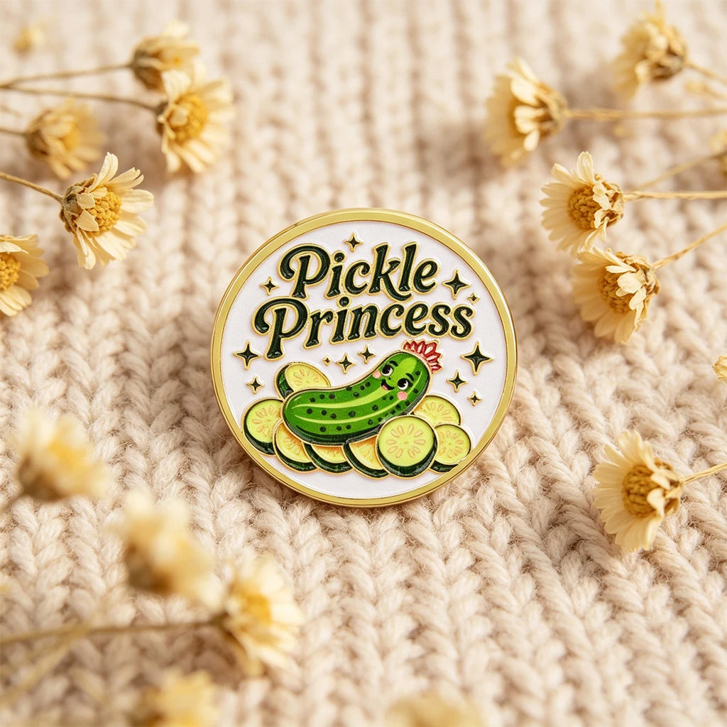 Pickle Princess Enamel Pin Cucumber Brooch Lapel Pins Badge on Backpack Clothing Accessories Fashion Jewelry Friends Gifts