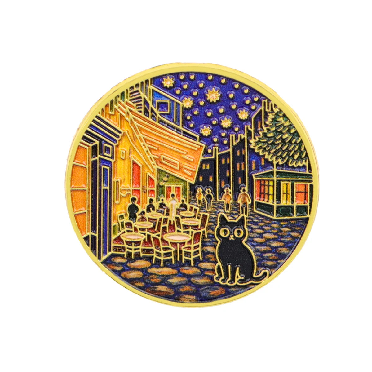 Black Cat Art Scene Pins