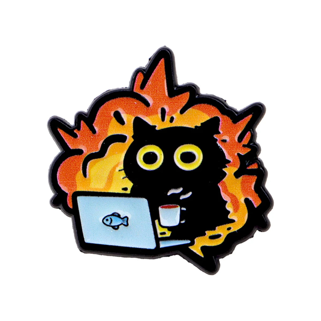 Deadline Fighter Cat Pin