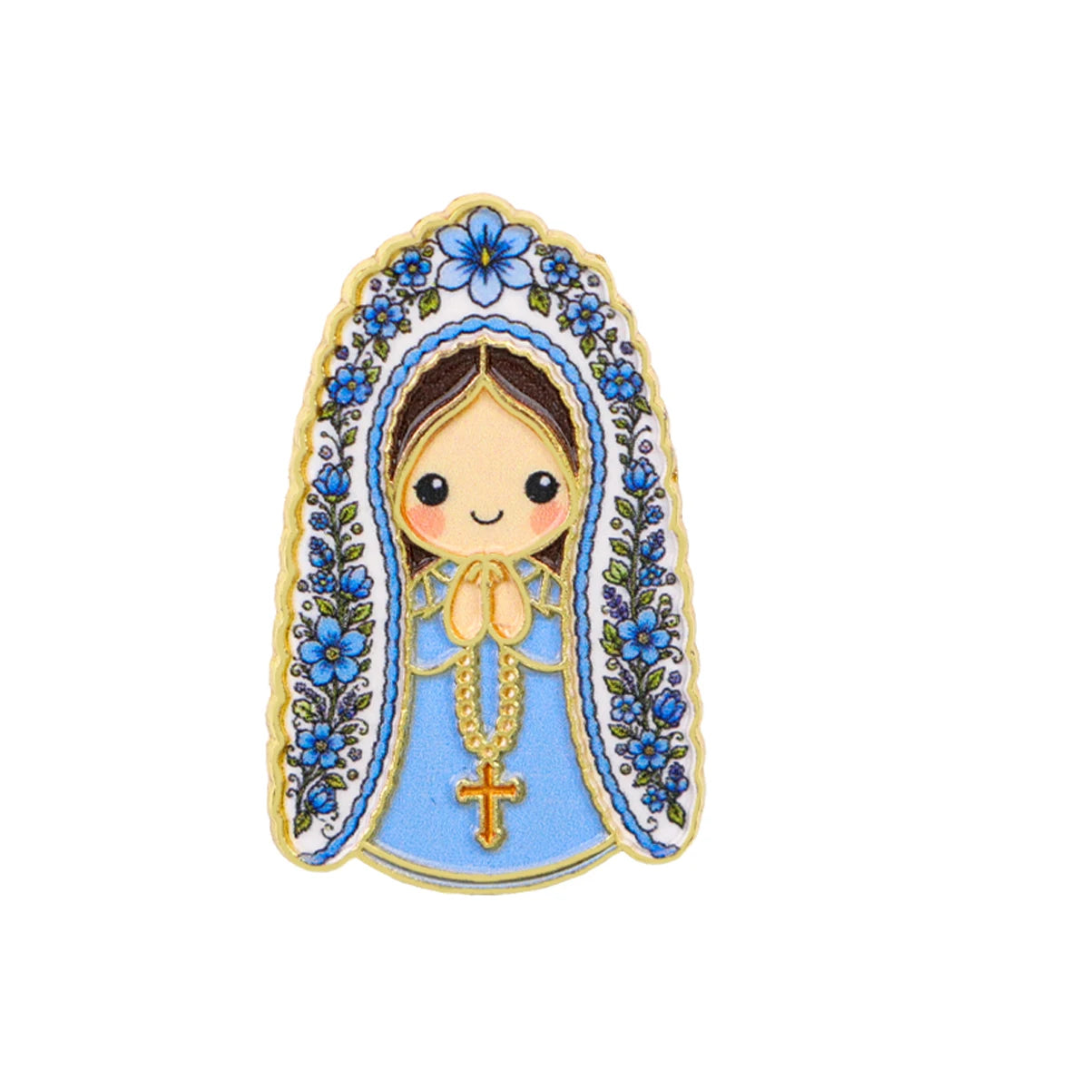 Floral Virgin Mary Pin Collection