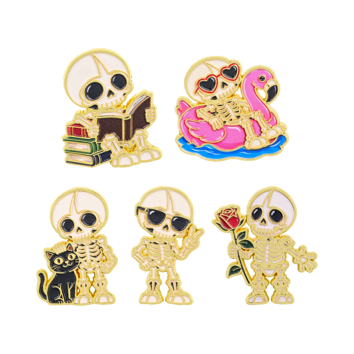 Cute Skeleton Pin Collection