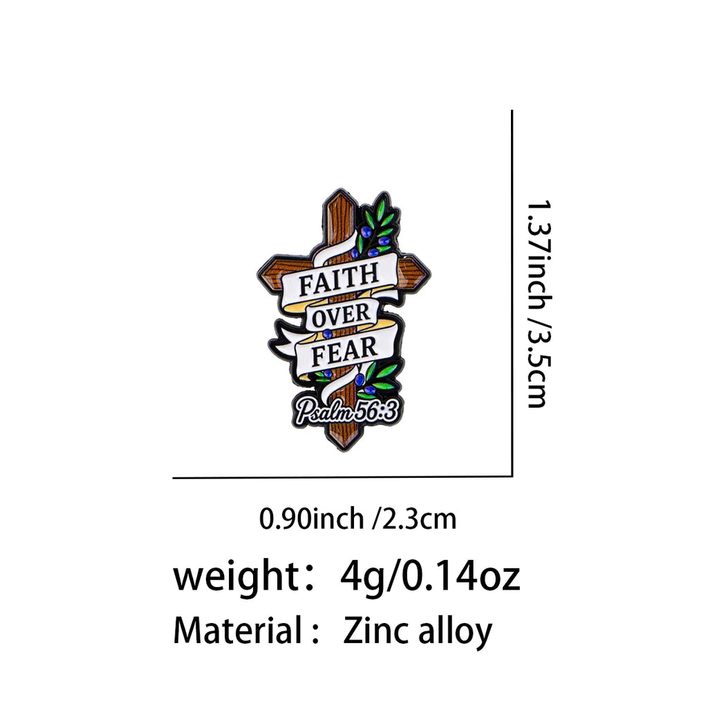Faith Over Fear Cross Pin