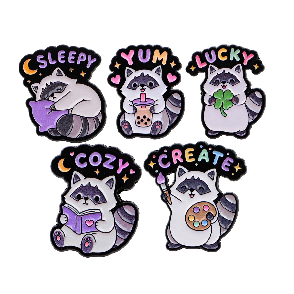 Cute Raccoon Activity Pins